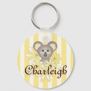 Kids Yellow Stripe Cute Cartoon Baby Koala Keychain