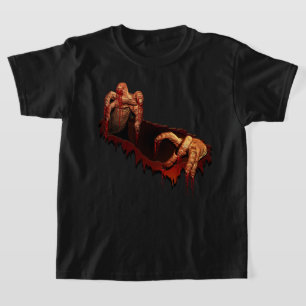 Kid's Zombie T-Shirt Gory Zombie Ringer Tee Shirt