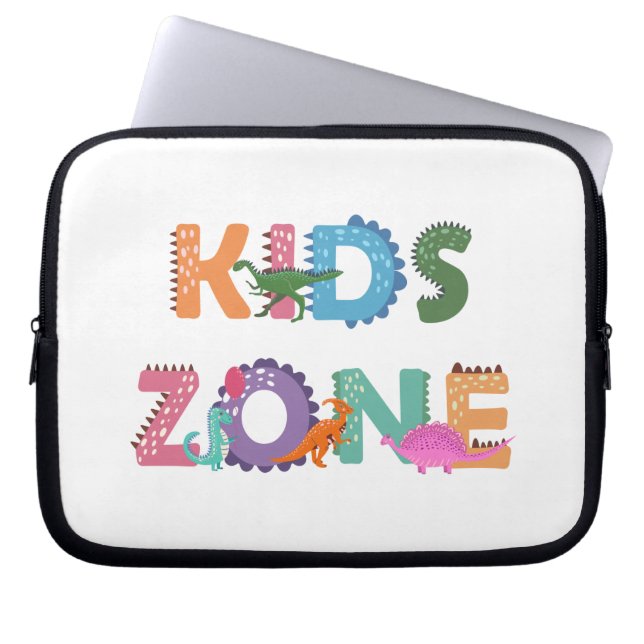 Kids Zone Dinosaurs Laptop Sleeve (Front)