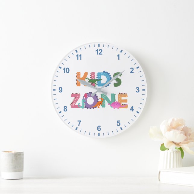 Kids Zone Dinosaurs Large Clock (Home)