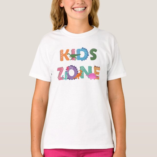 Kids Zone Dinosaurs T-Shirt (Front)
