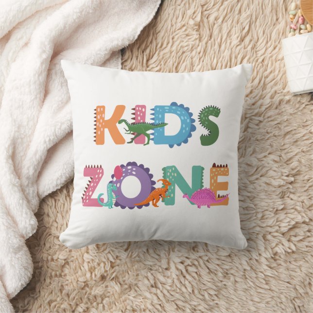 Kids Zone Dinosaurs Throw Pillow (Blanket)