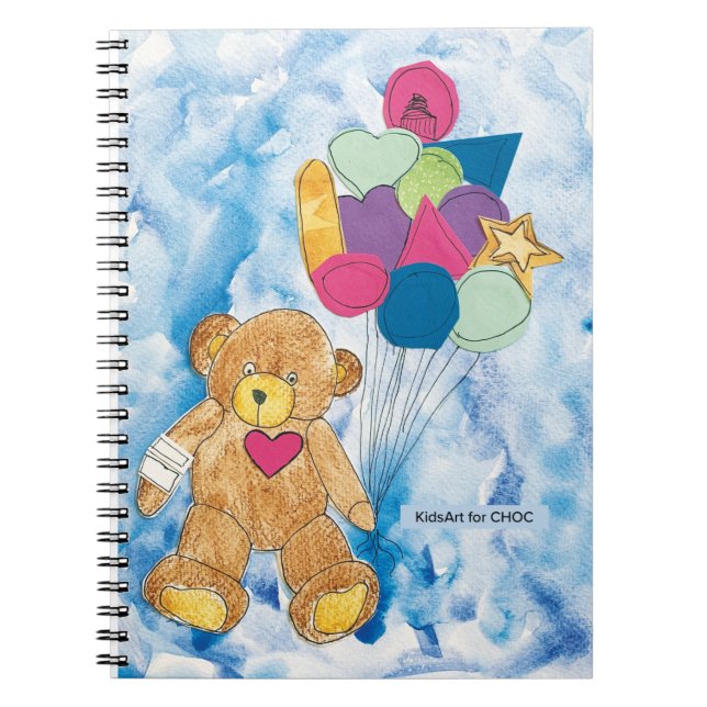 KidsArt for CHOC - Bear with Balloons Notebook (Front)
