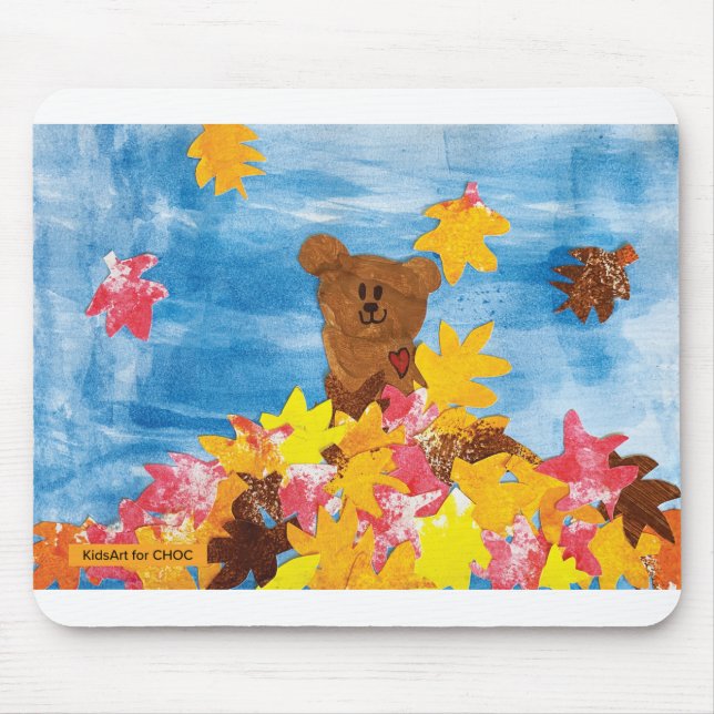 KidsArt for CHOC - Fall Leaves Bear Mouse Pad (Front)