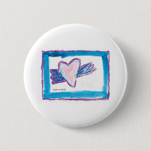 KidsArt for CHOC - Flying Heart 2 Inch Round Button