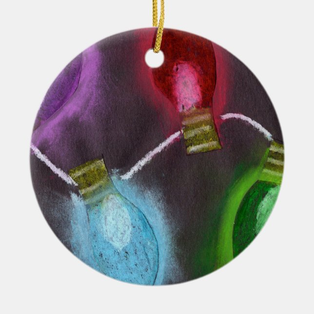 KidsArt for CHOC - Shine Bright Christmas Lights Ceramic Ornament (Front)