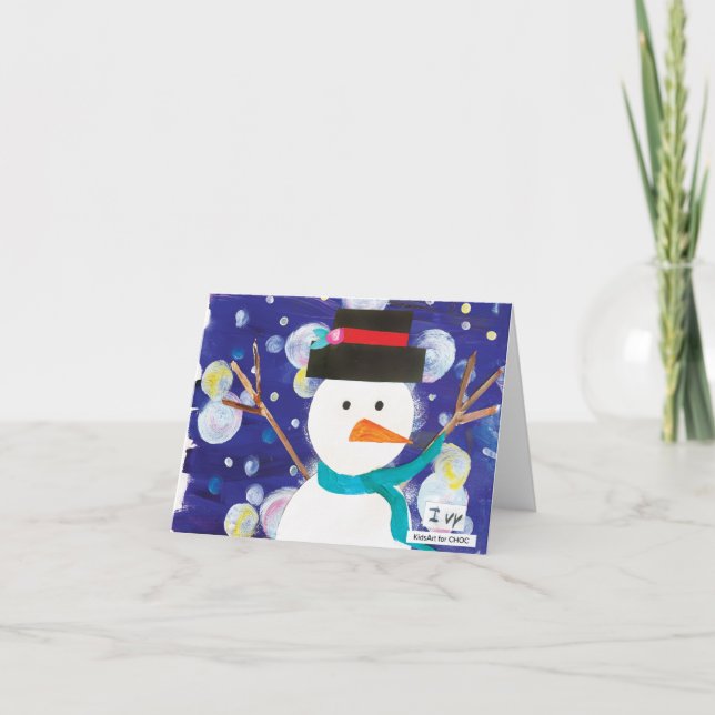 KidsArt for CHOC -  Winter Snowman Card (Front)