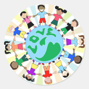 KidsLoveGlobe Classic Round Sticker