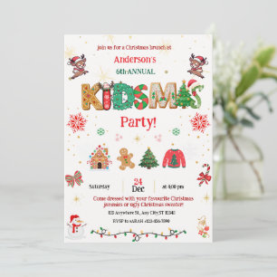 Kidsmas Party Invite - kids Christmas invitation