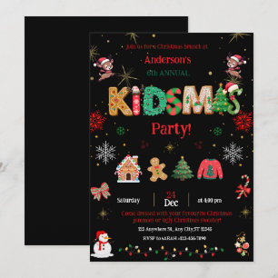 Kidsmas Party Invite - kids Christmas invitation
