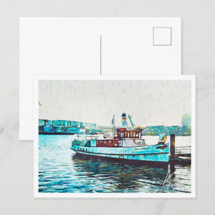 Kiel Germany Beautiful Oil Paint City Landscape Postcard