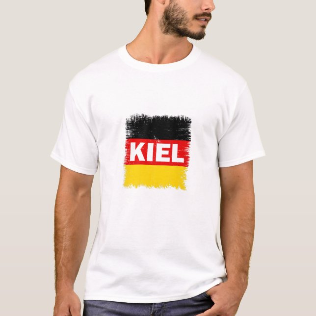 Kiel - Germany With German Flag T-Shirt (Front)