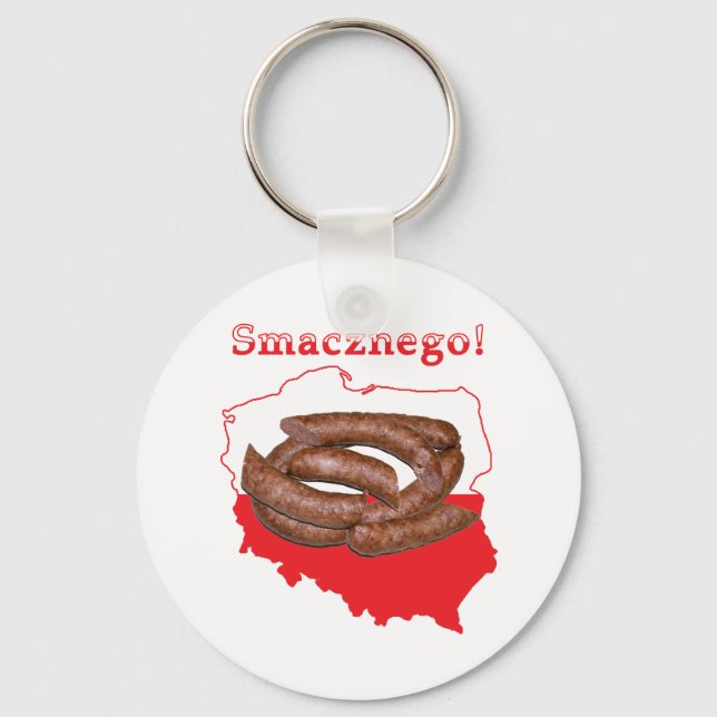 Kielbasa Smacznego Polish Map Keychain (Front)