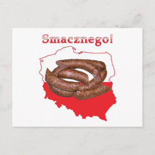 Kielbasa Smacznego Polish Map Postcard