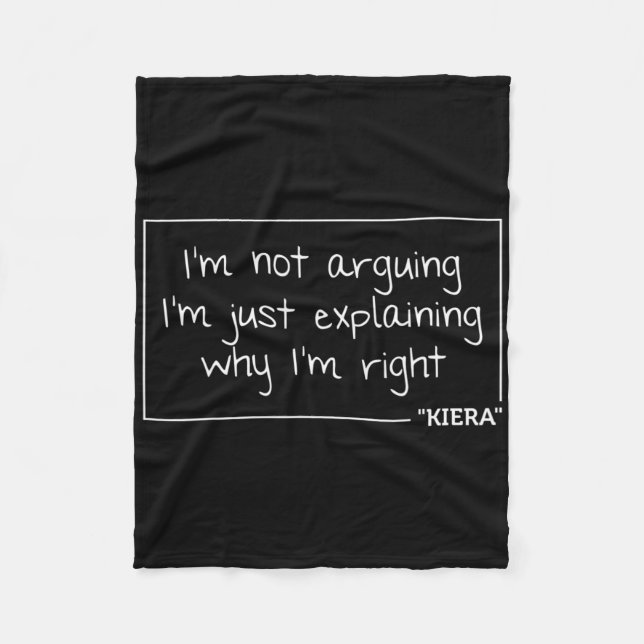 Kiera Gift Quote Personalized Name Funny Birthday  Fleece Blanket (Front)