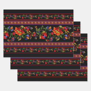 Kiev Black Wrapping Paper Sheet