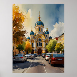 Kiev watercolor art poster