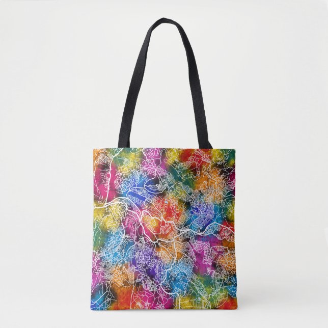 Kigali Rwanda City Map Tote Bag (Front)