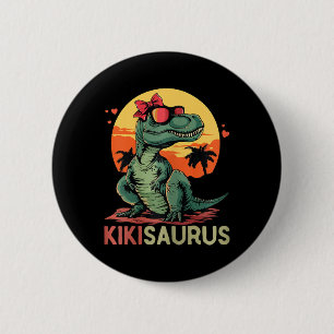 Kikisaurus Dino Dinosaur Kiki-saurus T-rex Mother' 2 Inch Round Button
