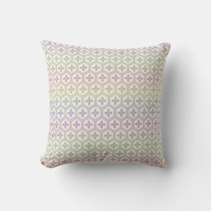 Kikko Japanese Tortoiseshell Rainbow Hues Throw Pillow