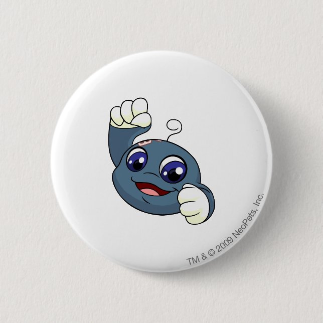 Kiko Blue 2 Inch Round Button (Front)