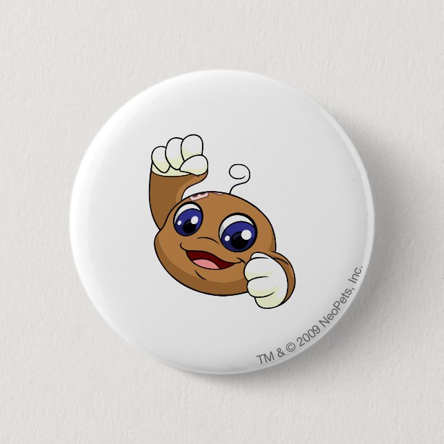 Kiko Brown 2 Inch Round Button (Front)