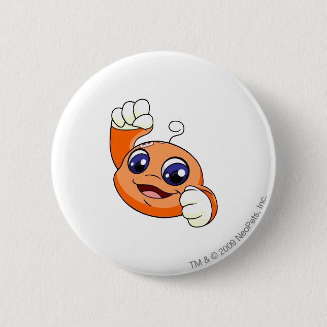 Kiko Orange 2 Inch Round Button (Front)