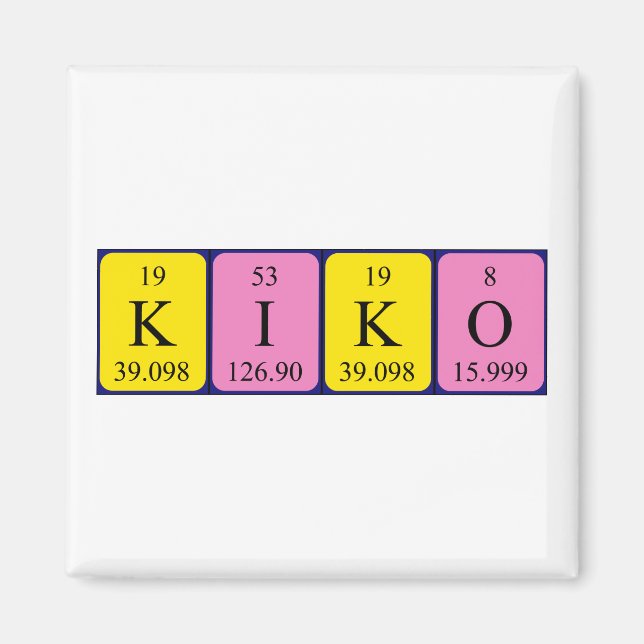 Kiko periodic table name magnet (Front)