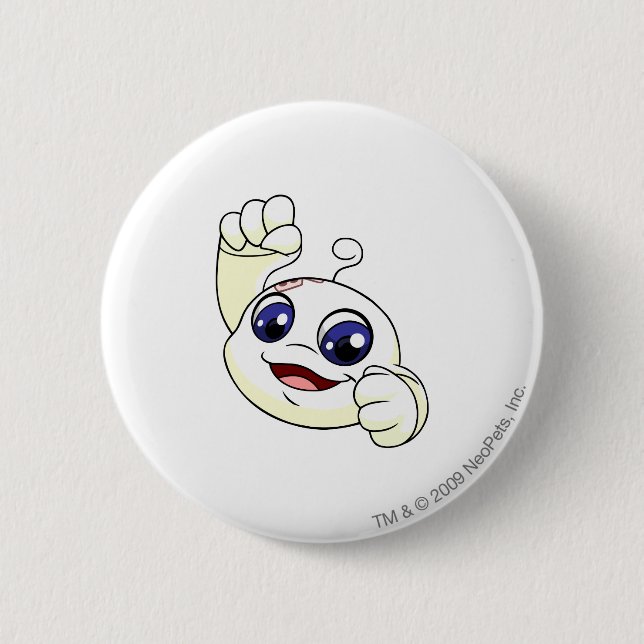 Kiko White 2 Inch Round Button (Front)