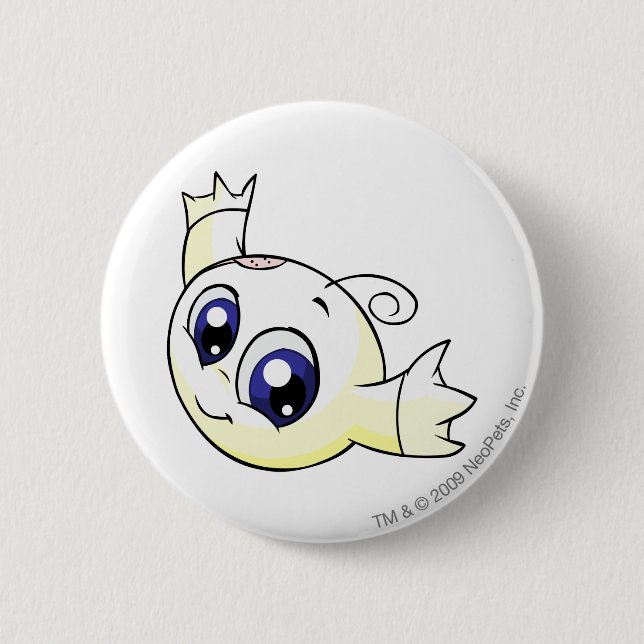 Kiko White 2 Inch Round Button (Front)