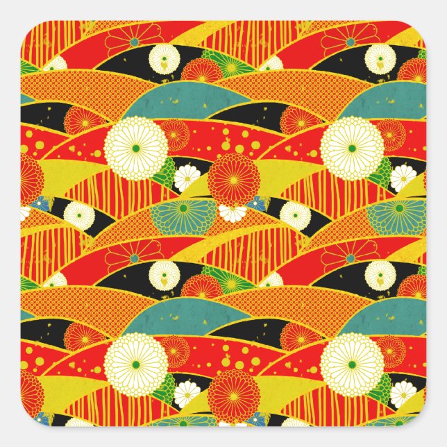 Kiku and Ougi Square Sticker (Front)