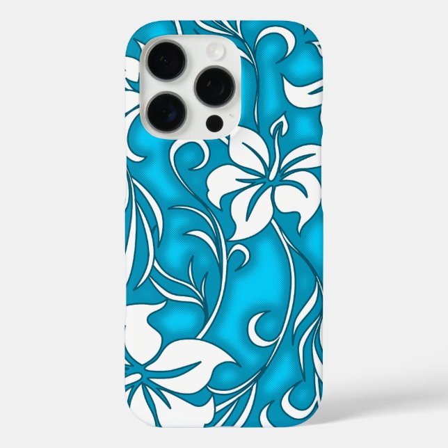 Kilauea Hibiscus Hawaiian Floral Turquoise Case-Mate iPhone Case (Back)