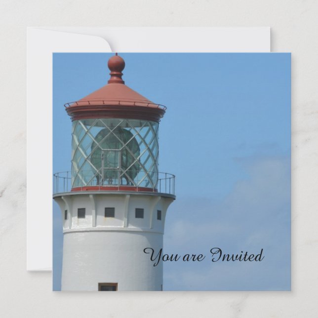 Kilauea Lighthouse Kauai Birthday Invitation (Front)
