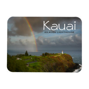 Kilauea Lighthouse on Kauai text  Magnet