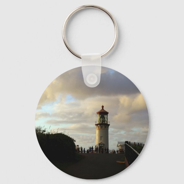Kilauea Point Lighthouse at Dusk Keychain (Front)