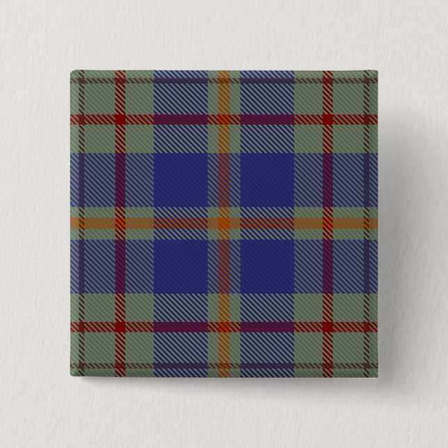 Kildare County Irish Tartan 2 Inch Square Button (Front)