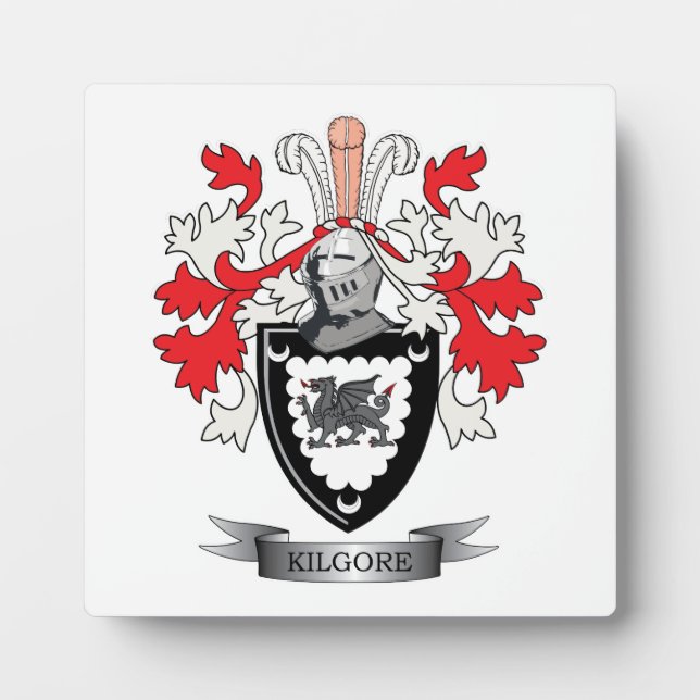 Kilgore Family Crest Coat of Arms Plaque (Front)