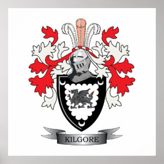 Kilgore Family Crest Coat of Arms Poster
