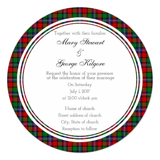 Kilgore Scottish Wedding Round Invitation