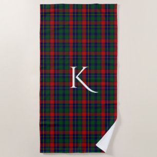 Kilgour Clan Tartan Plaid Monogram Beach Towel