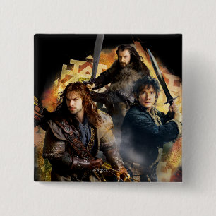 Kili, BILBO BAGGINS™, & THORIN OAKENSHIELD™ Ar 2 Inch Square Button