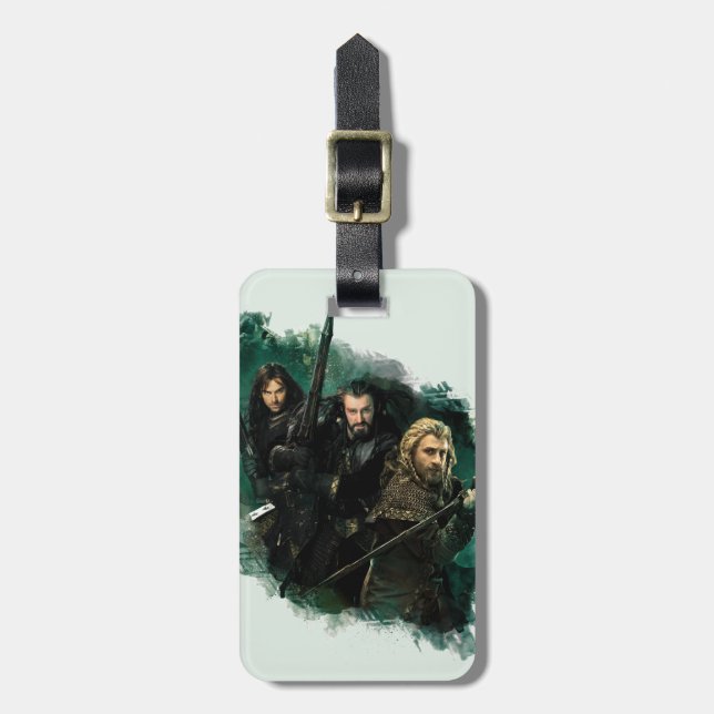 Kili, THORIN OAKENSHIELD™, & Fili Graphic Luggage Tag (Front Vertical)