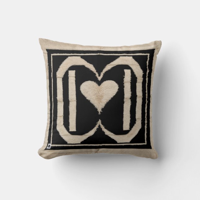 Kilim décoratif Coussins : Noir et Blanc (Recto)