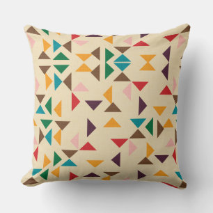 Kilim triangle pattern beige throw pillow