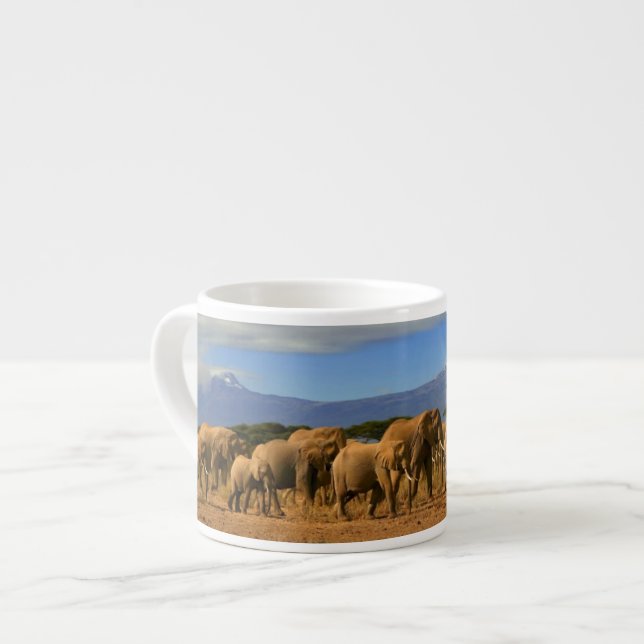 Kilimanjaro And Elephants Espresso Cup (Front Left)