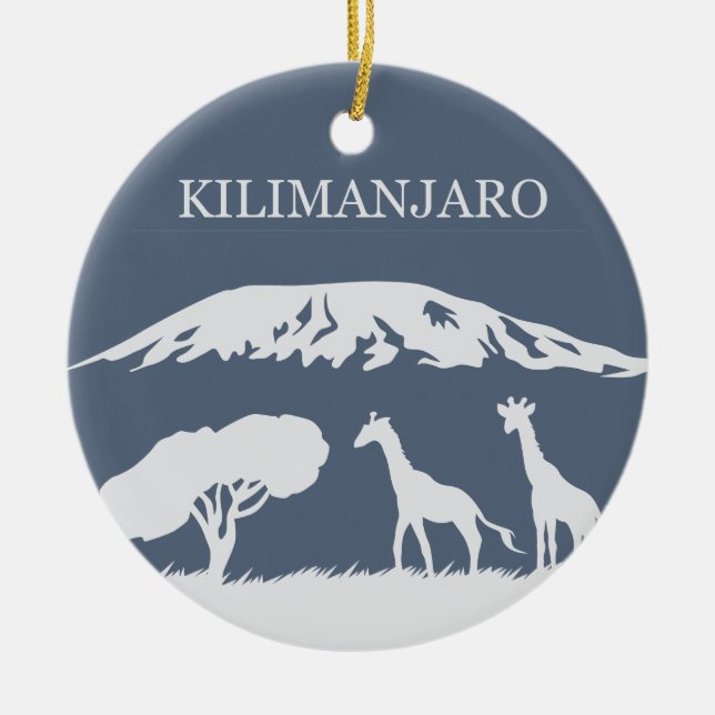 Kilimanjaro (Blue) Ceramic Ornament (Front)
