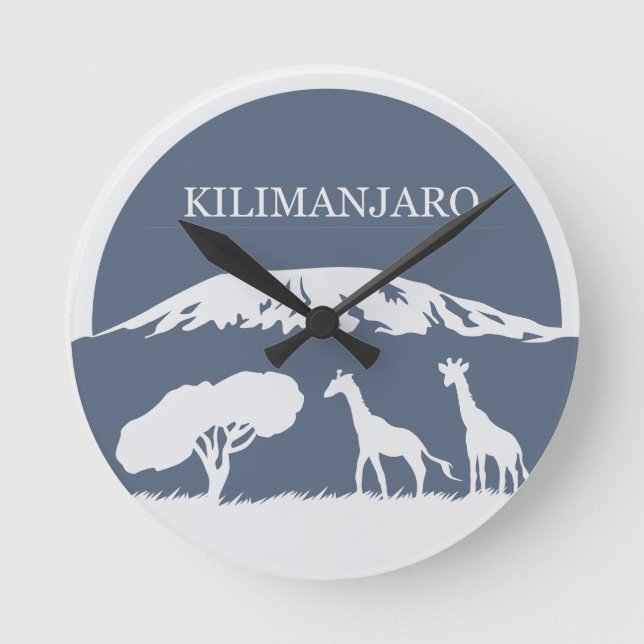 Kilimanjaro (Blue) Round Clock (Front)