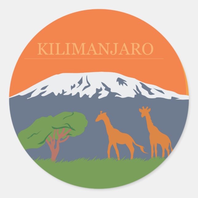 Kilimanjaro Classic Round Sticker (Front)