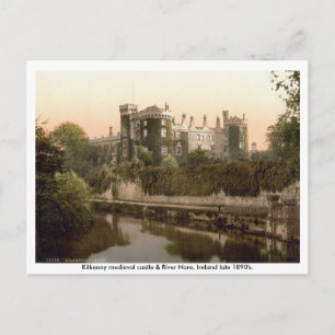Kilkenny castle & river Nore, 19th century Postcard