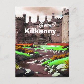 Kilkenny Ireland Travel Postcard Art | Travel Gift